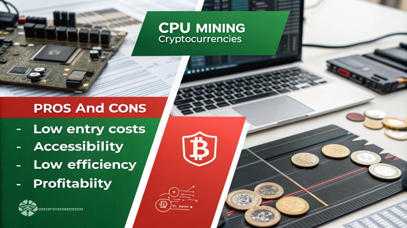 Infographic on CPU mining pros and cons