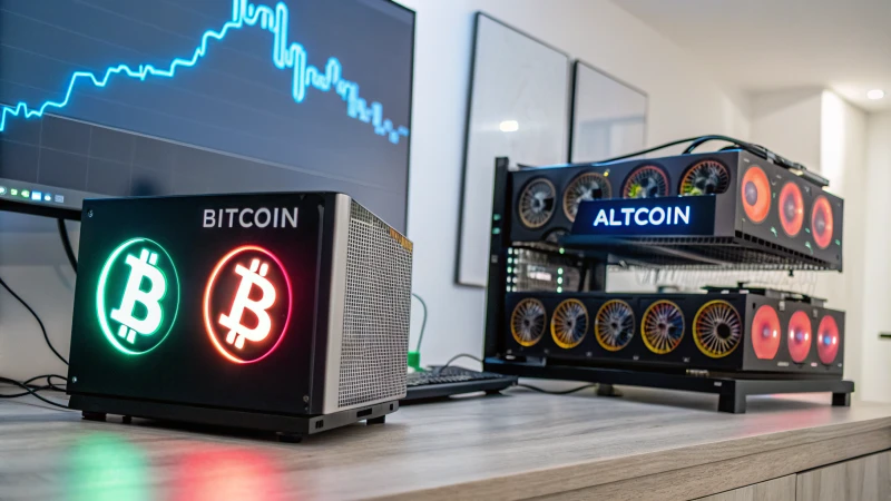 A comparison of ASIC and GPU mining setups for cryptocurrencies.