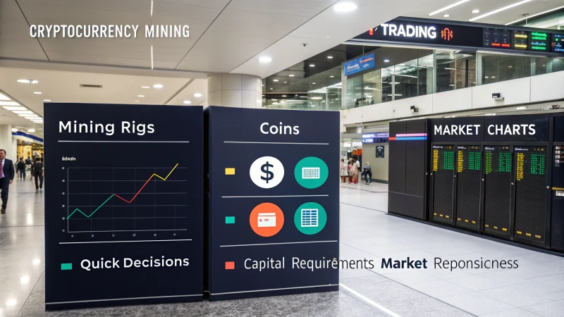 Infographic comparing cryptocurrency mining and trading