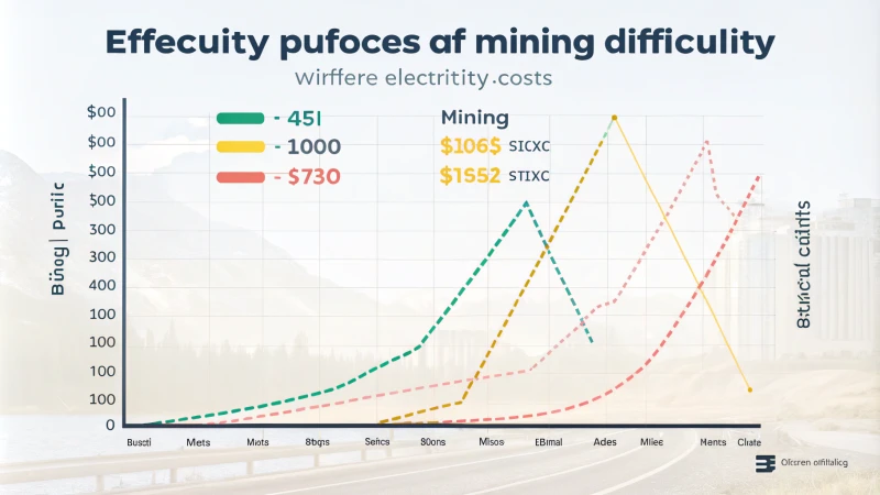 Graph showing the correlation between cryptocurrency prices, mining difficulty, and electricity costs.