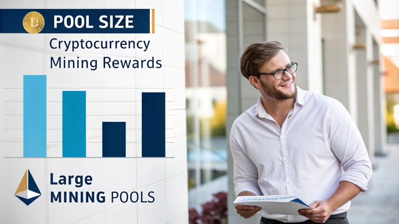 Infographic showing the relationship between pool size and cryptocurrency mining rewards