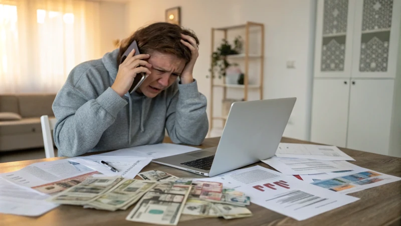 worried individual at desk