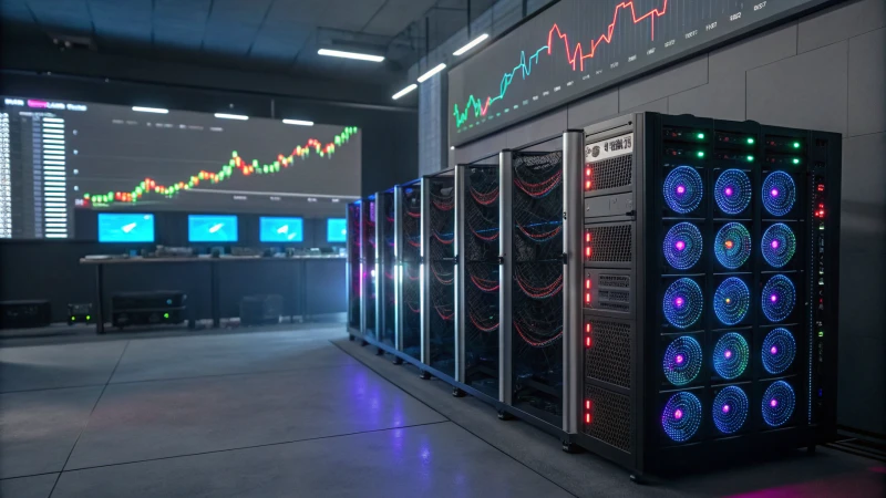 high tech cryptocurrency mining farm