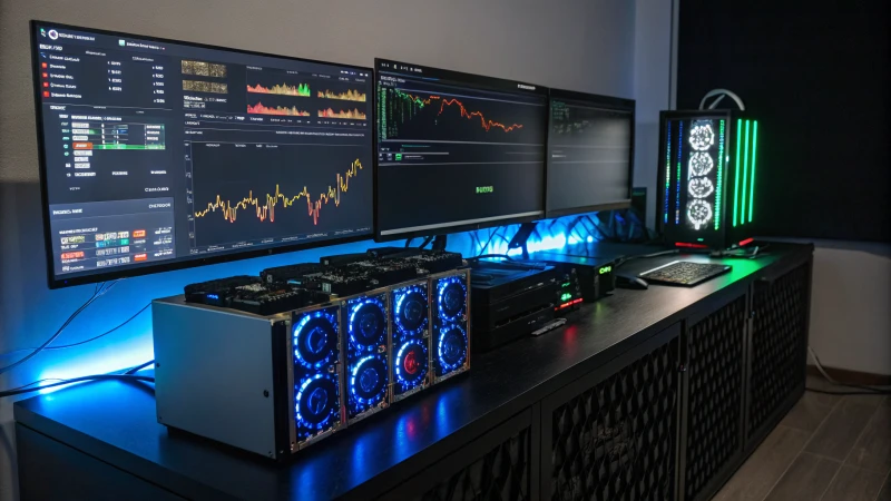 high tech cryptocurrency mining setup