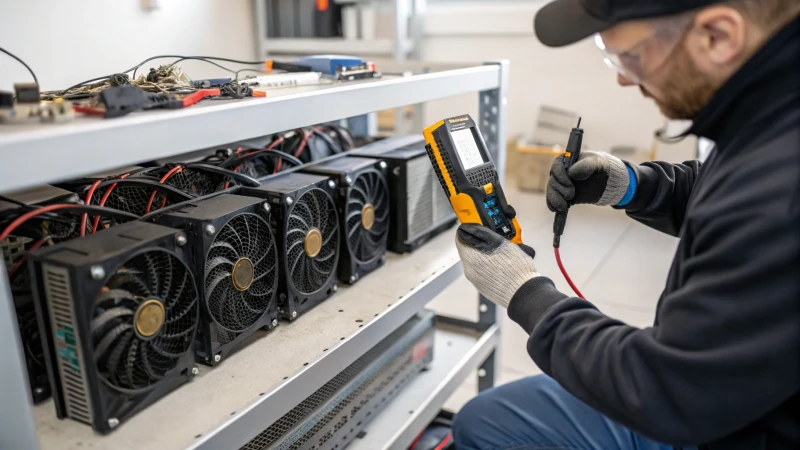 technician examining coolant system