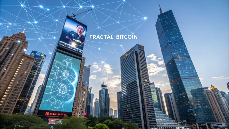 vibrant cityscape fractal bitcoin