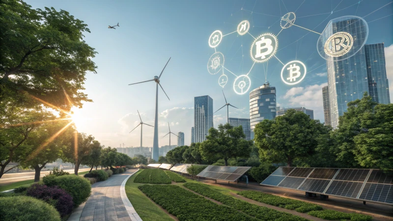 futuristic cityscape cryptocurrency nature