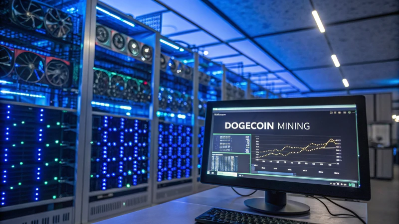 modern cryptocurrency mining room