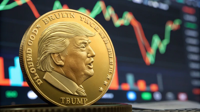 Conceptual image of a meme coin featuring Donald Trump's face